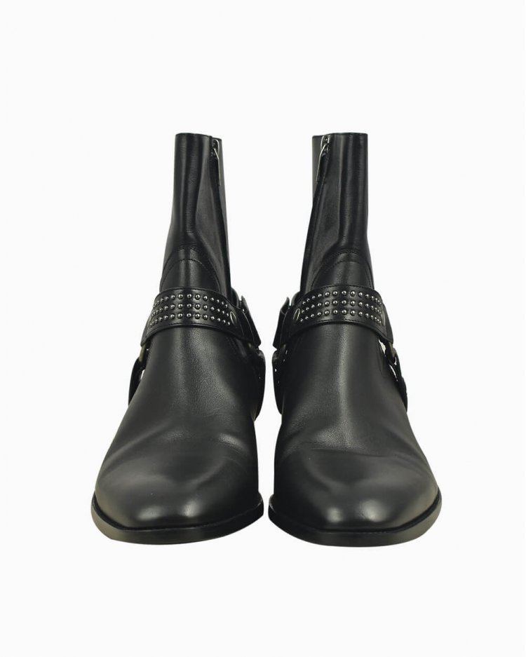 Bota Saint Laurent original Den harness preta masculina